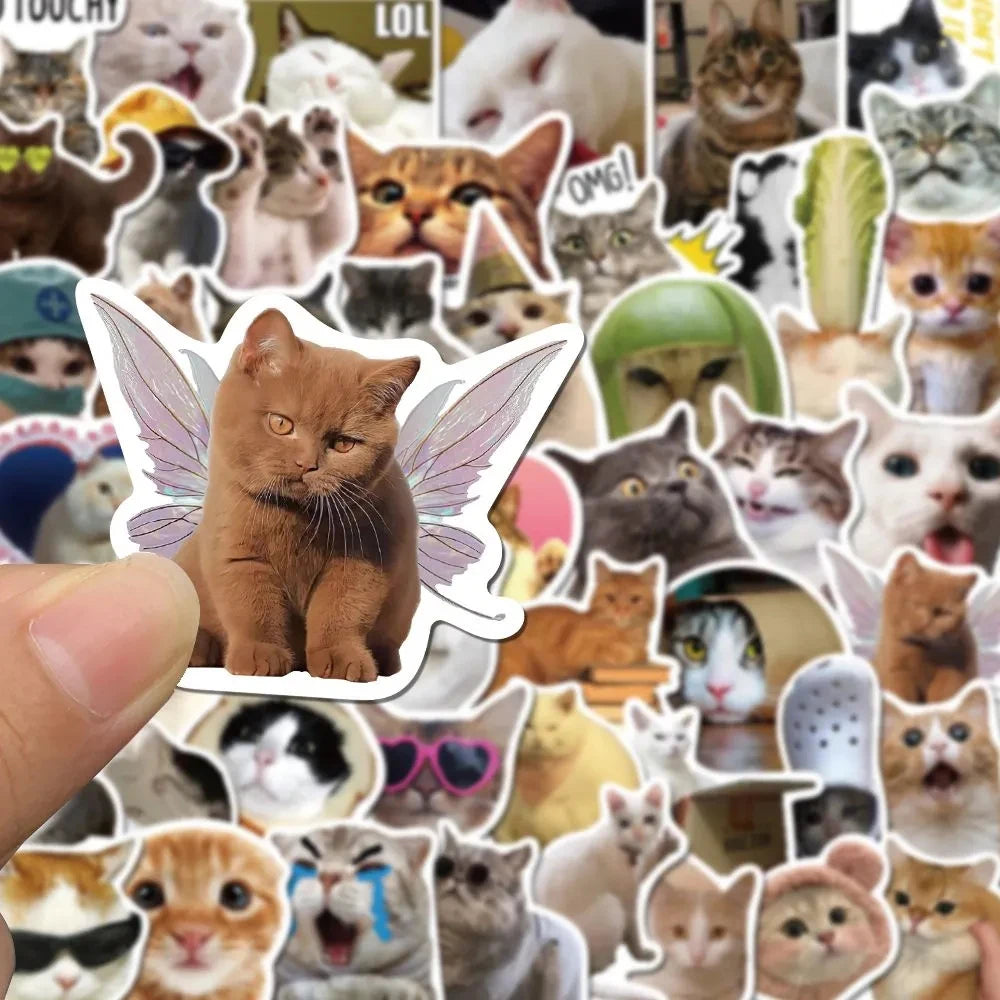 10/30/50PCS Kawaii Love Cat PVC Sticker Aesthetic