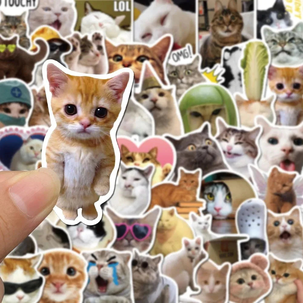 10/30/50PCS Kawaii Love Cat PVC Sticker Aesthetic